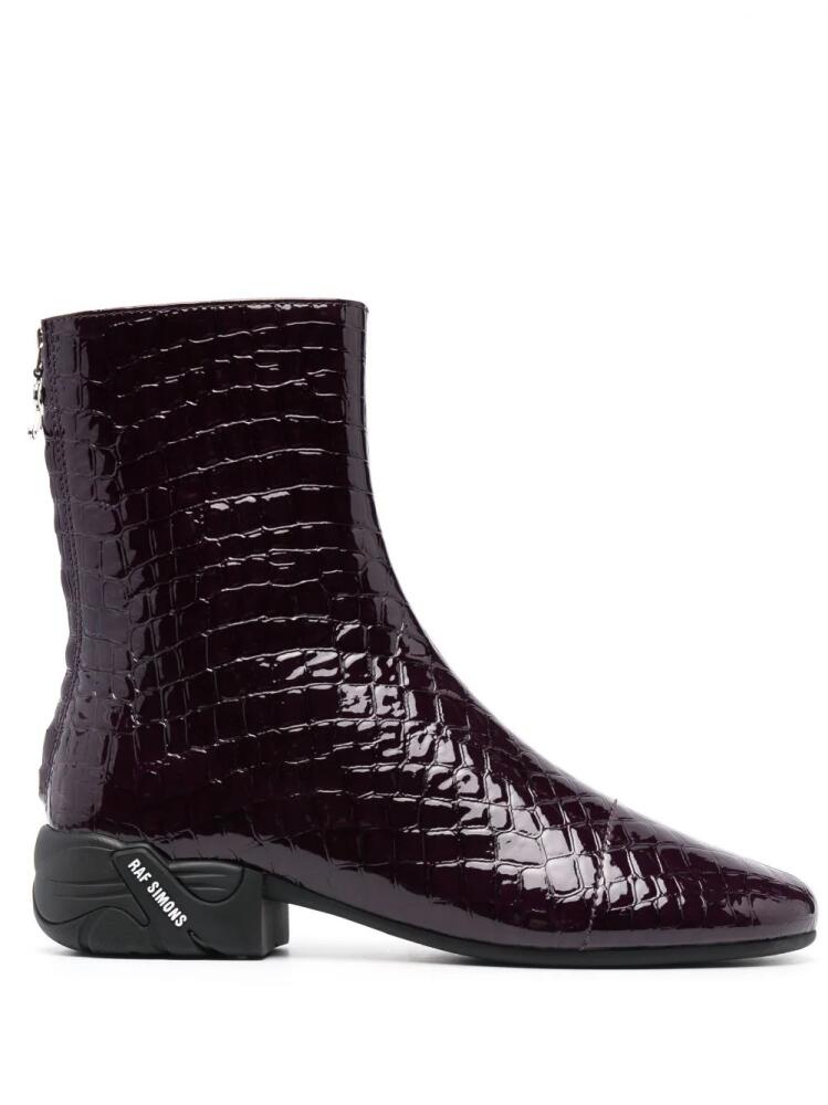 Raf Simons Solaris mock-croc ankle boots - Red Cover