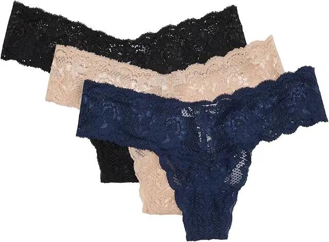 Cosabella Never Say Never 3 Pack Lowrider Thong (Sette/Black/Navy Blue) Women's Underwear Cover