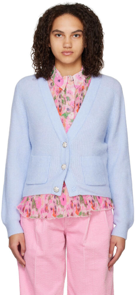 GANNI Blue Embellished Cardigan Cover