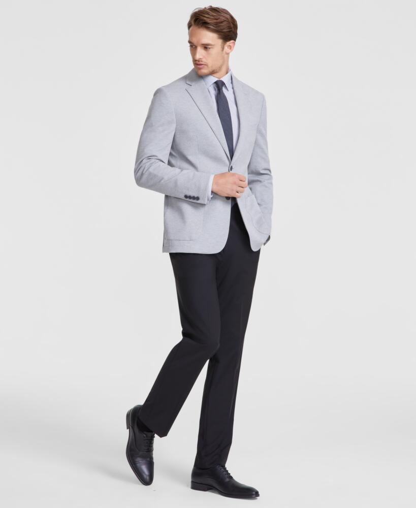 Calvin Klein Men's Slim-Fit Solid Knit Sport Coat - Light Grey Cover