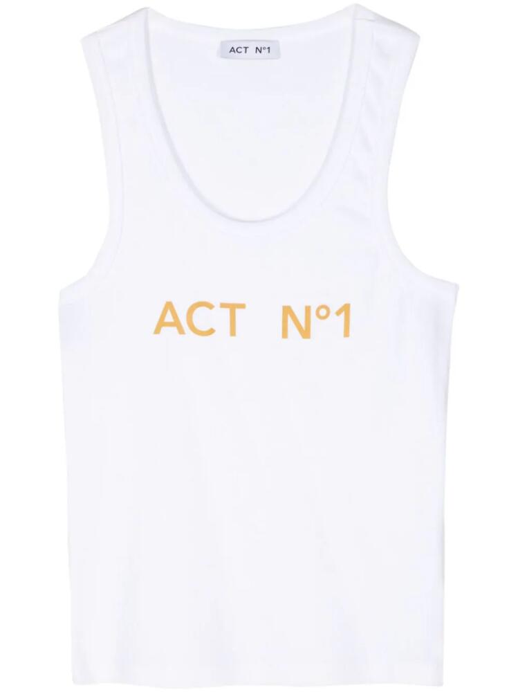 ACT Nº1 logo-print cotton tank top - White Cover