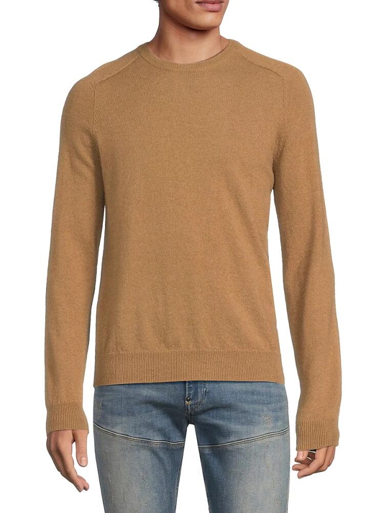 Bruno Magli Men's Camel Hair Saddle Shoulder Crewneck Sweater - Camel Cover