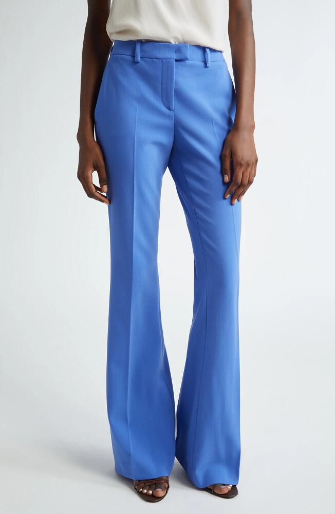 Michael Kors Collection Haylee Stretch Virgin Wool Blend Flare Leg Pants in Azure Cover