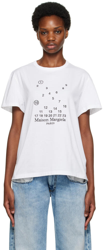 Maison Margiela White Embroidered T-Shirt Cover