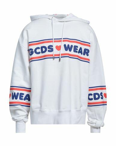 Gcds Man Sweatshirt White Cotton Cover