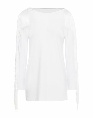 Norma Kamali Woman T-shirt White Polyester, Elastane, Rayon Cover