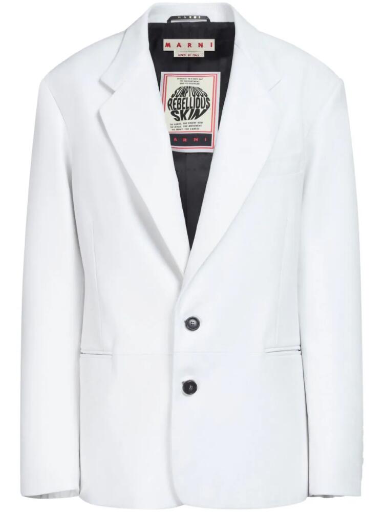 Marni single-breasted leather blazer - White Cover