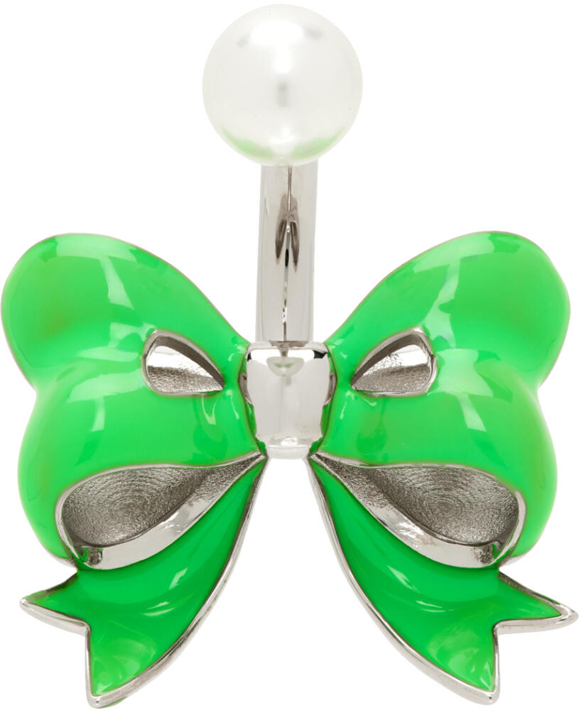 Safsafu Silver & Green Keep It Cute Single Earring Cover