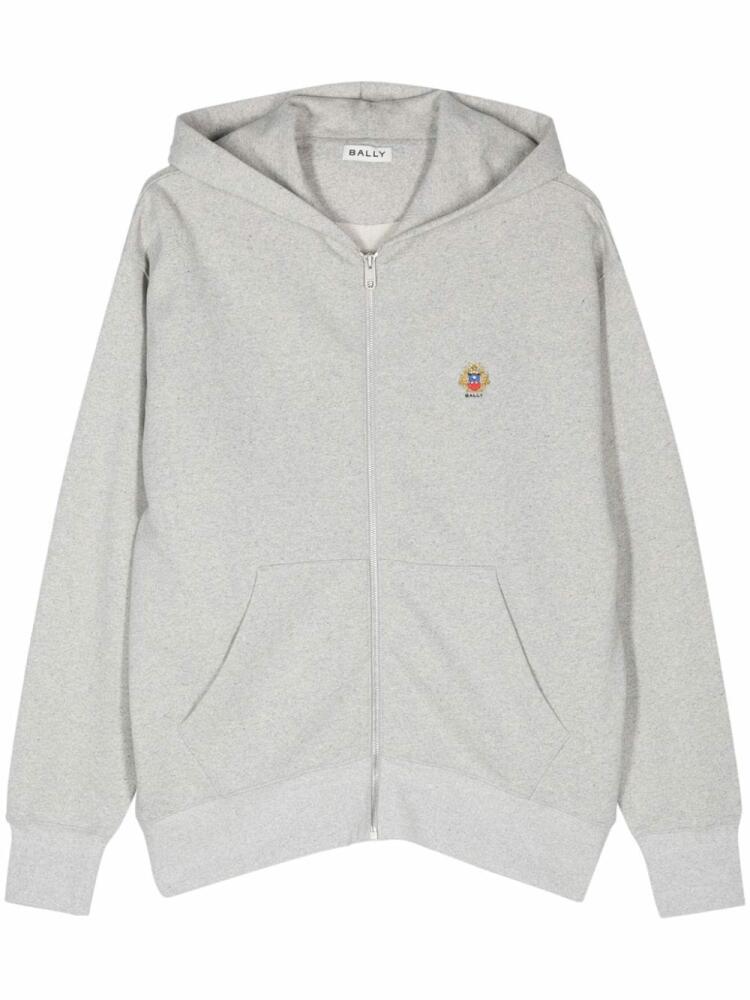 Bally embroidered-logo hoodie - Grey Cover