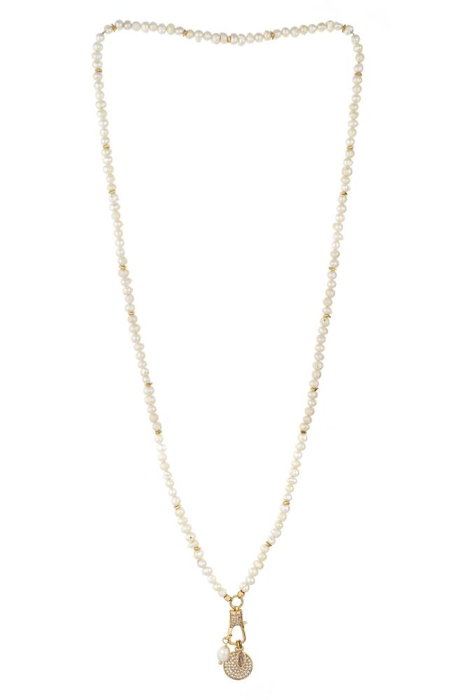 Ettika Crystal Charms Imitation Pearl Necklace in Gold Cover