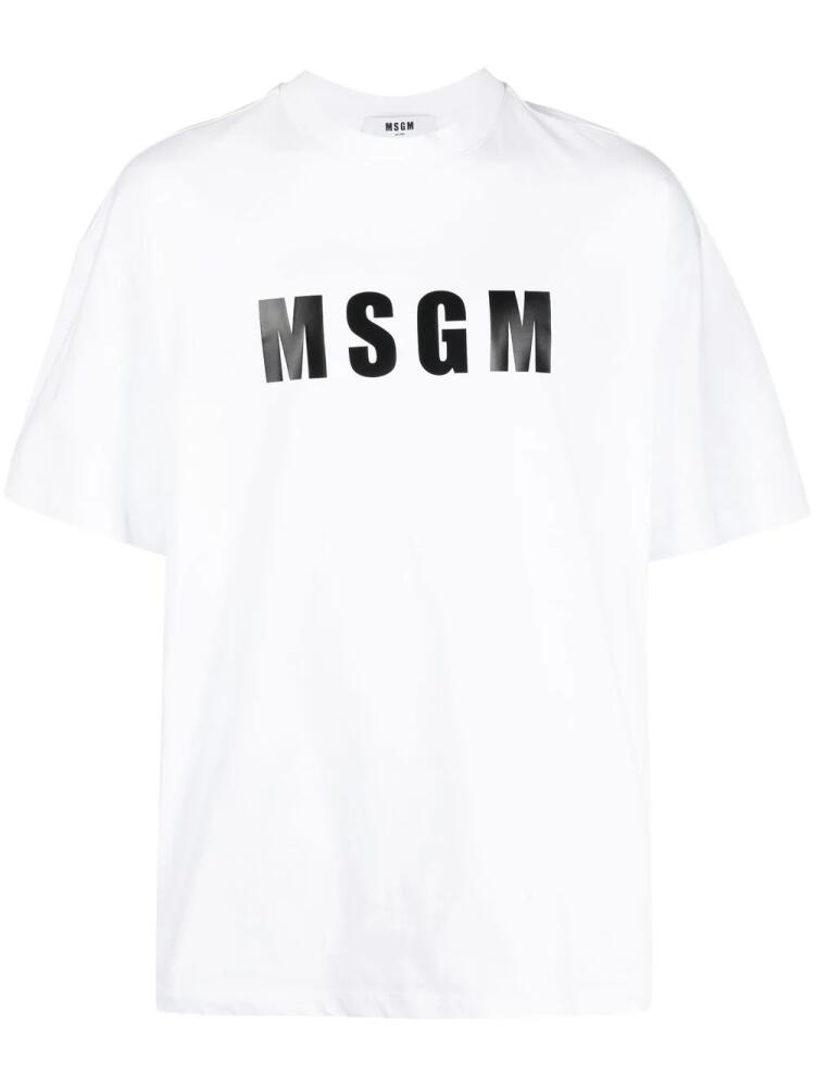 MSGM logo-print crew neck T-shirt - White Cover