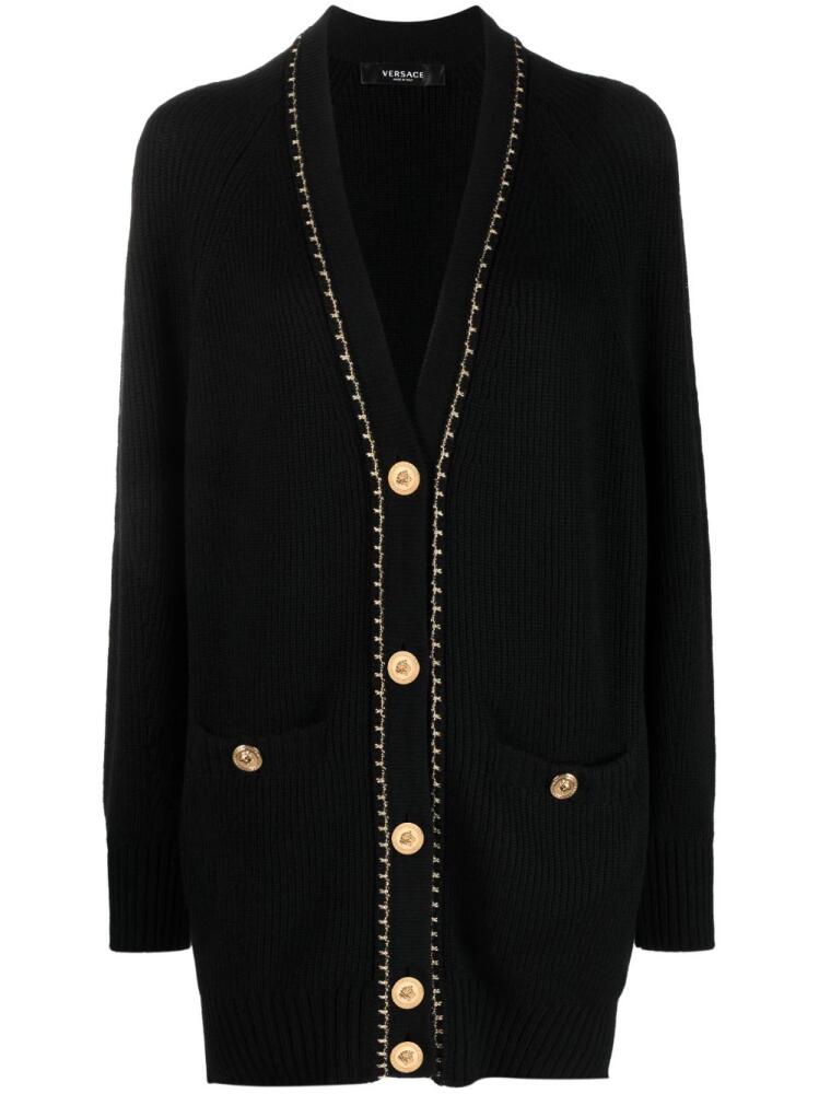 Versace button-fastening long-sleeve cardigan - Black Cover