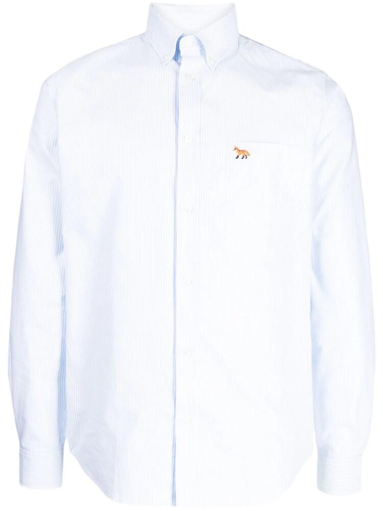 Maison Kitsuné embroidered-fox cotton shirt - Blue Cover