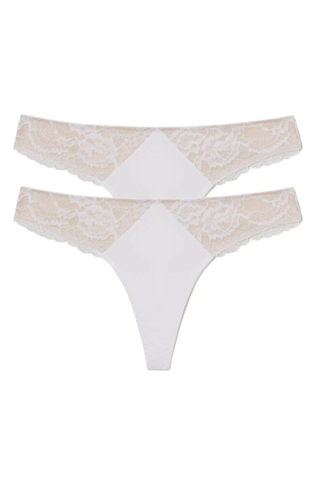 Skarlett Blue 2-Pack Minx Thongs in White/Nyln Cover