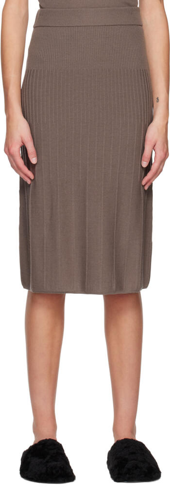 Joseph Brown Rib Midi Skirt Cover