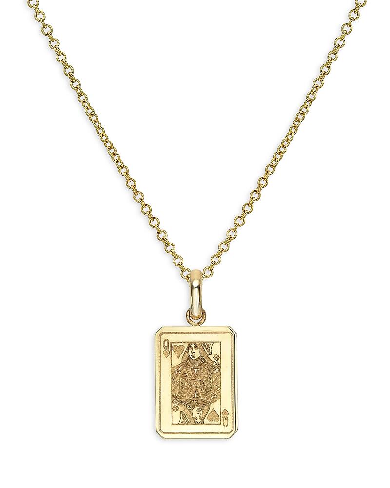 Zoe Lev 14K Gold Queen of Hearts Playing Card Pendant Necklace, 16-18 Cover