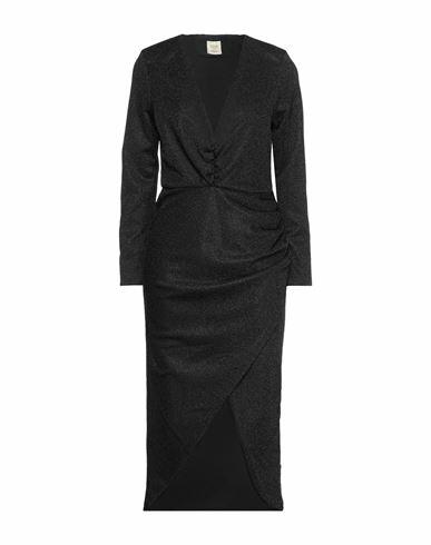 5rue Woman Midi dress Black Polyester Cover