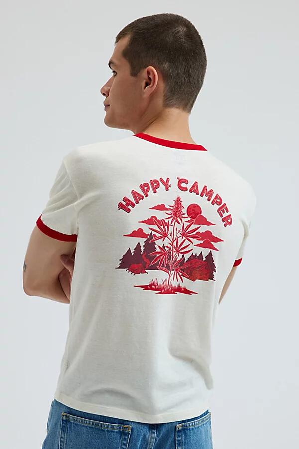 BDG Happy Camper Graphic Print Ringer Tee in Happy Camper Cover