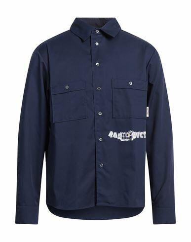 Rassvet Man Shirt Navy blue Polyester, Cotton Cover