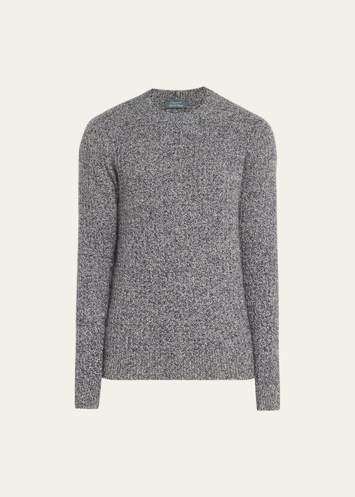 Bergdorf Goodman Men's Cashmere Marled Knit Crewneck Sweater Cover