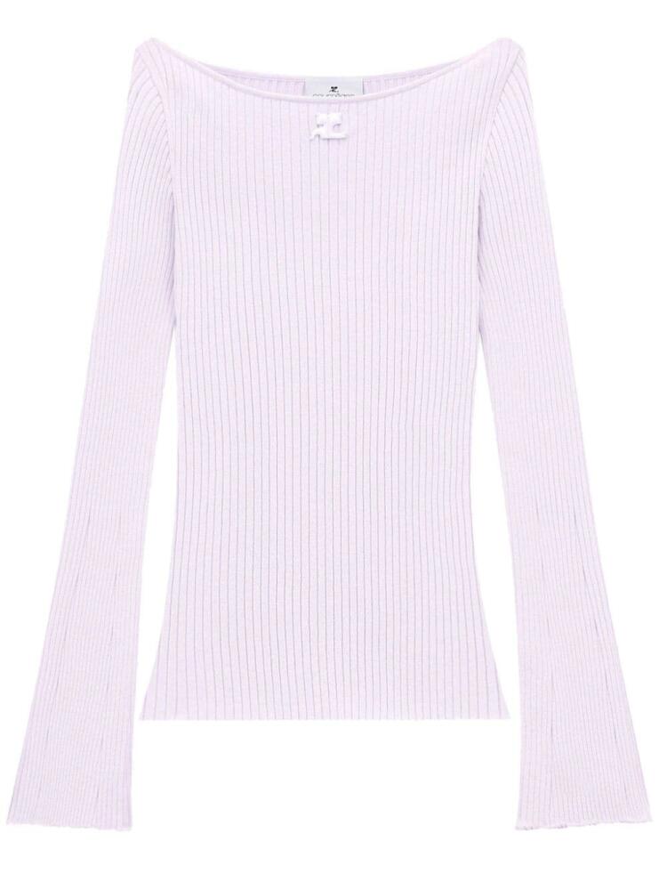 Courrèges boat-neck ribbed jumper - Purple Cover