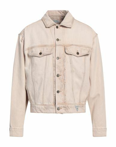 Guess Man Denim outerwear Beige Cotton Cover