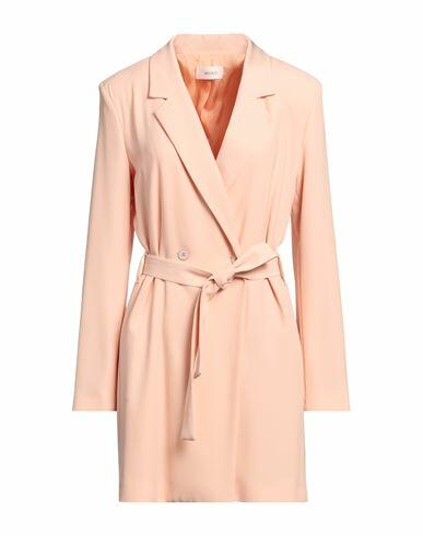 Vicolo Woman Overcoat & Trench Coat Apricot Polyester, Elastane Cover