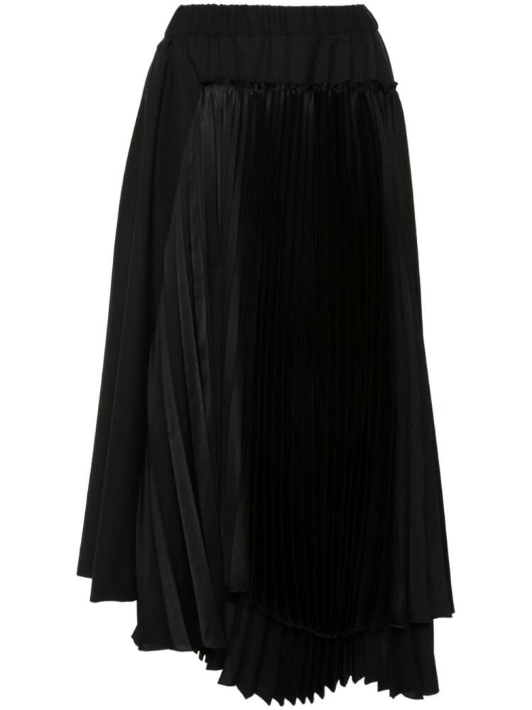 Noir Kei Ninomiya asymmetric pleated midi skirt - Black Cover