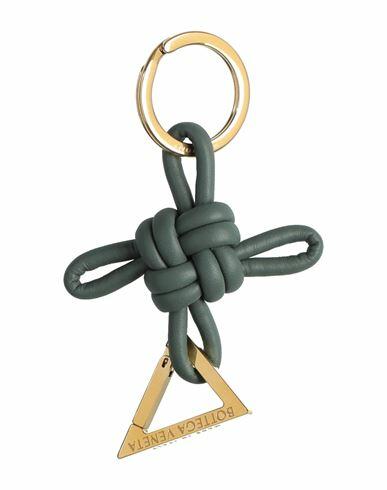 Bottega Veneta Woman Key ring Sage green Brass, Leather Cover