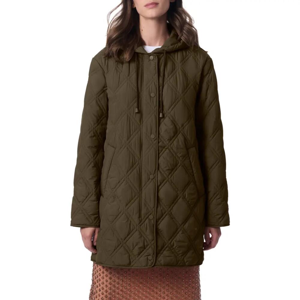 Bernardo Hooded Quilted Liner Jacket in Olive Cover