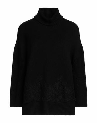 Ermanno Firenze Woman Turtleneck Black Wool, Polyester, Polyamide, Mohair wool, Alpaca wool Cover