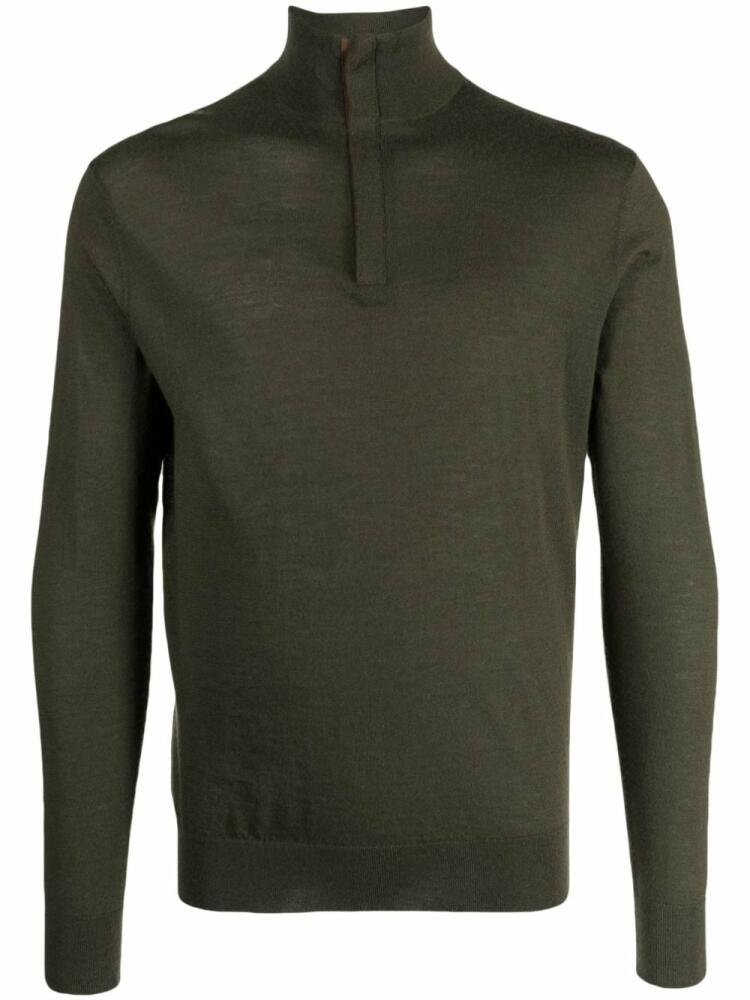 N.Peal Regent half-zip jumper - Green Cover