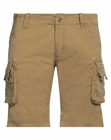 Alpha Industries Man Shorts & Bermuda Shorts Khaki Cotton, Elastane Cover