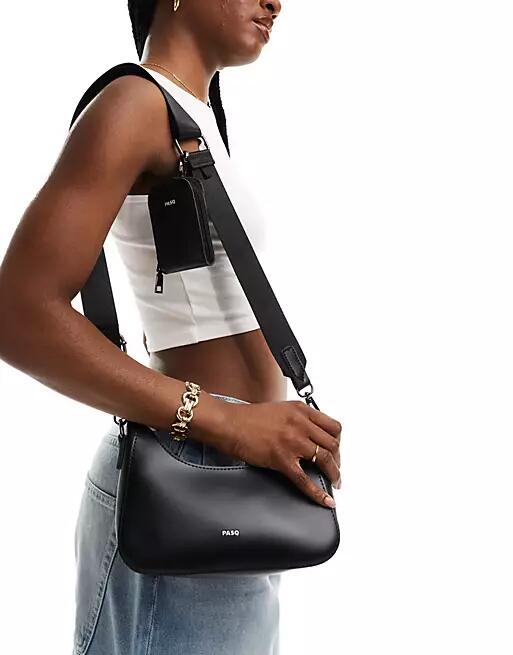 PASQ utility strap crossbody bag in black Cover