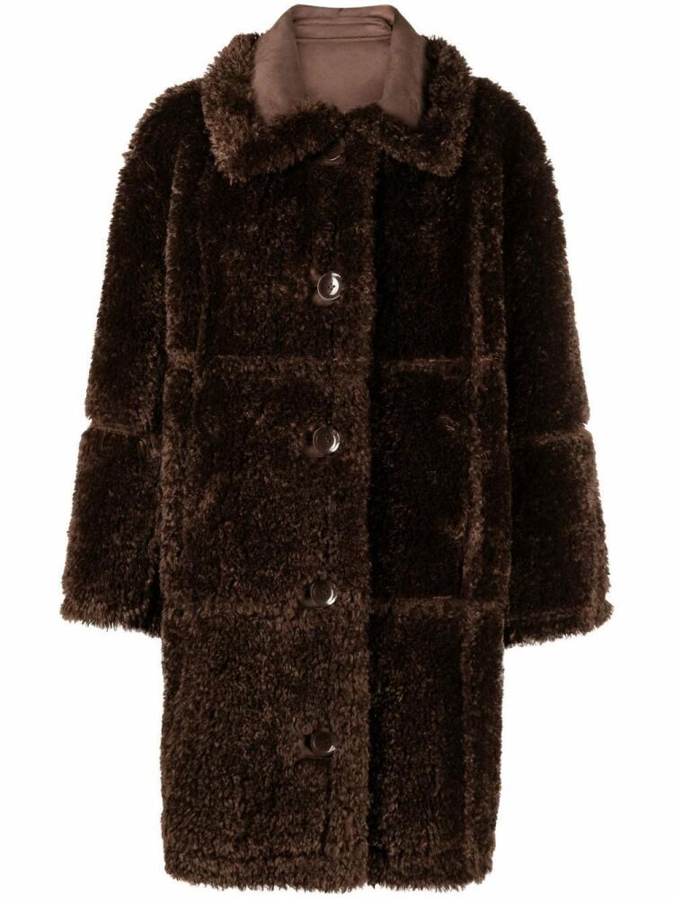 STAND STUDIO Samira faux-shearling coat - Brown Cover