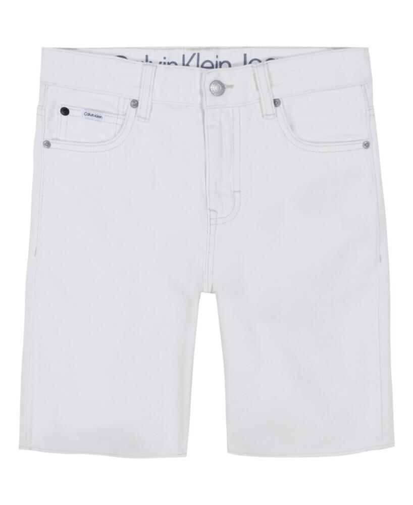 Calvin Klein Big Boys Loose Fit Denim Shorts - White Cover