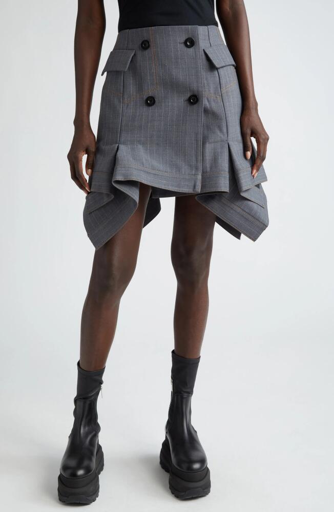 Sacai Pinstripe Double Breasted Skirt in Gray Cover