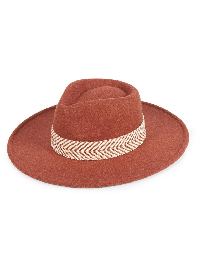 MARCUS ADLER Women's Chevron Trim Panama Hat - Rust Cover