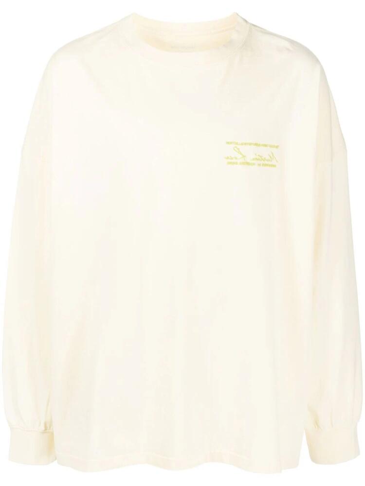 Martine Rose embroidered logo long-sleeve T-shirt - Yellow Cover