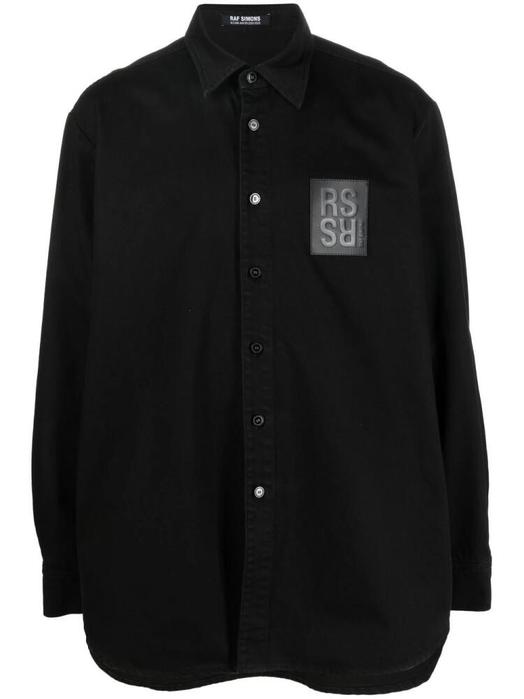 Raf Simons logo-patch shirt - Black Cover