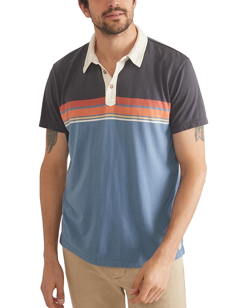 Marine Layer Short Sleeve Striped Polo Cover