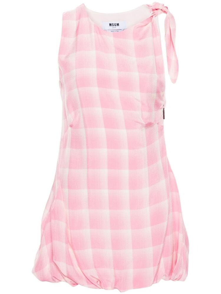 MSGM check-pattern sleeveless dress - Pink Cover