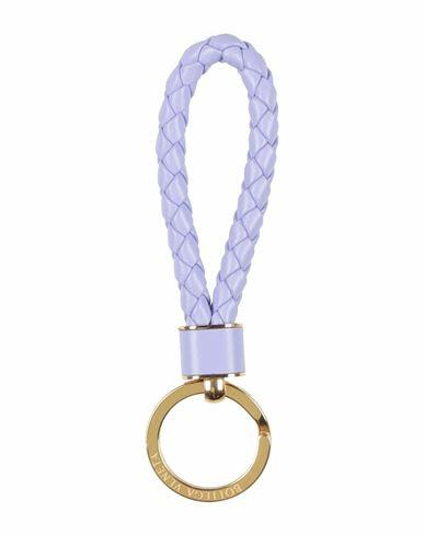 Bottega Veneta Woman Key ring Lilac Leather, Metal Cover