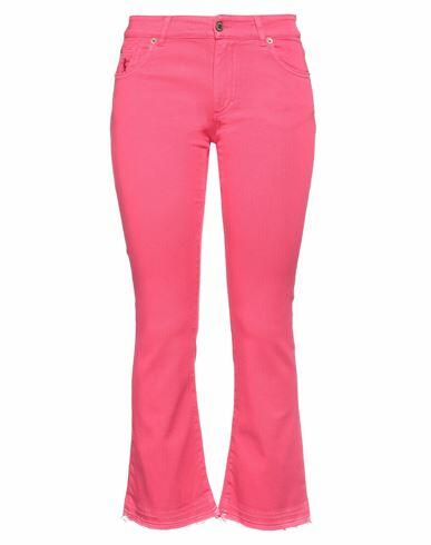 Avantgar Denim By European Culture Woman Pants Fuchsia Cotton, Polyester, Elastane Cover