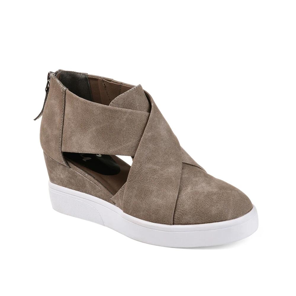 Journee Collection Seena Wedge Sneaker | Women's | Taupe Cover