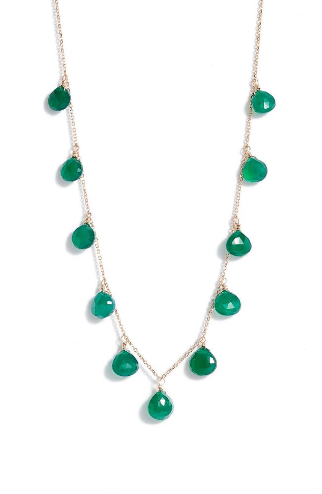 Anzie Briolette Stone Charm Necklace in Emerald Cover