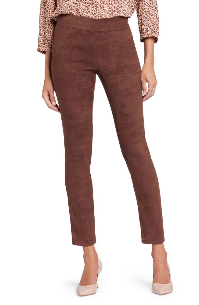 NYDJ Faux Suede Leggings in Dark Chocolate Cover