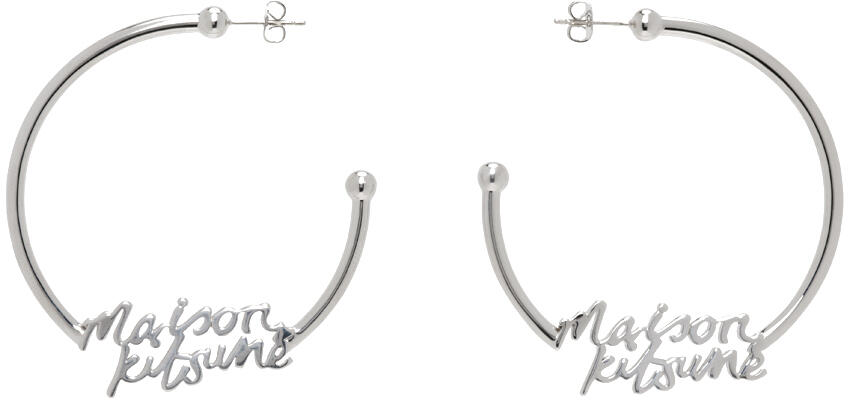 Maison Kitsuné Silver Handwriting Hoops Cover