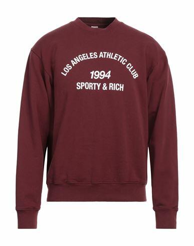 Sporty & Rich Man Sweatshirt Burgundy Cotton Cover