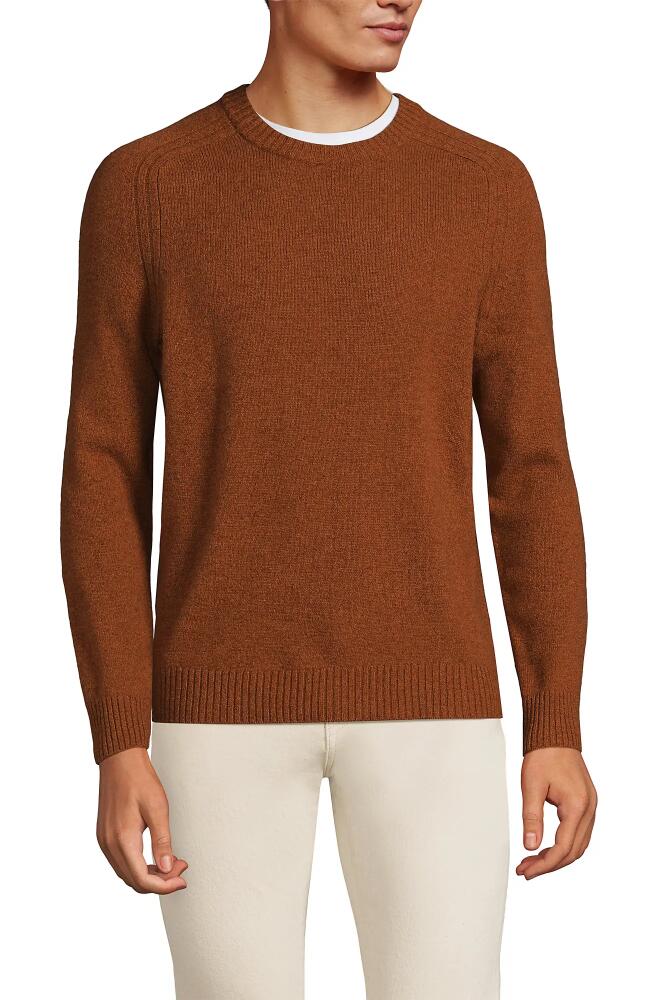 Lands' End Long Sleeve Lambswool Crewneck Sweater in Honey Ginger Marl Cover